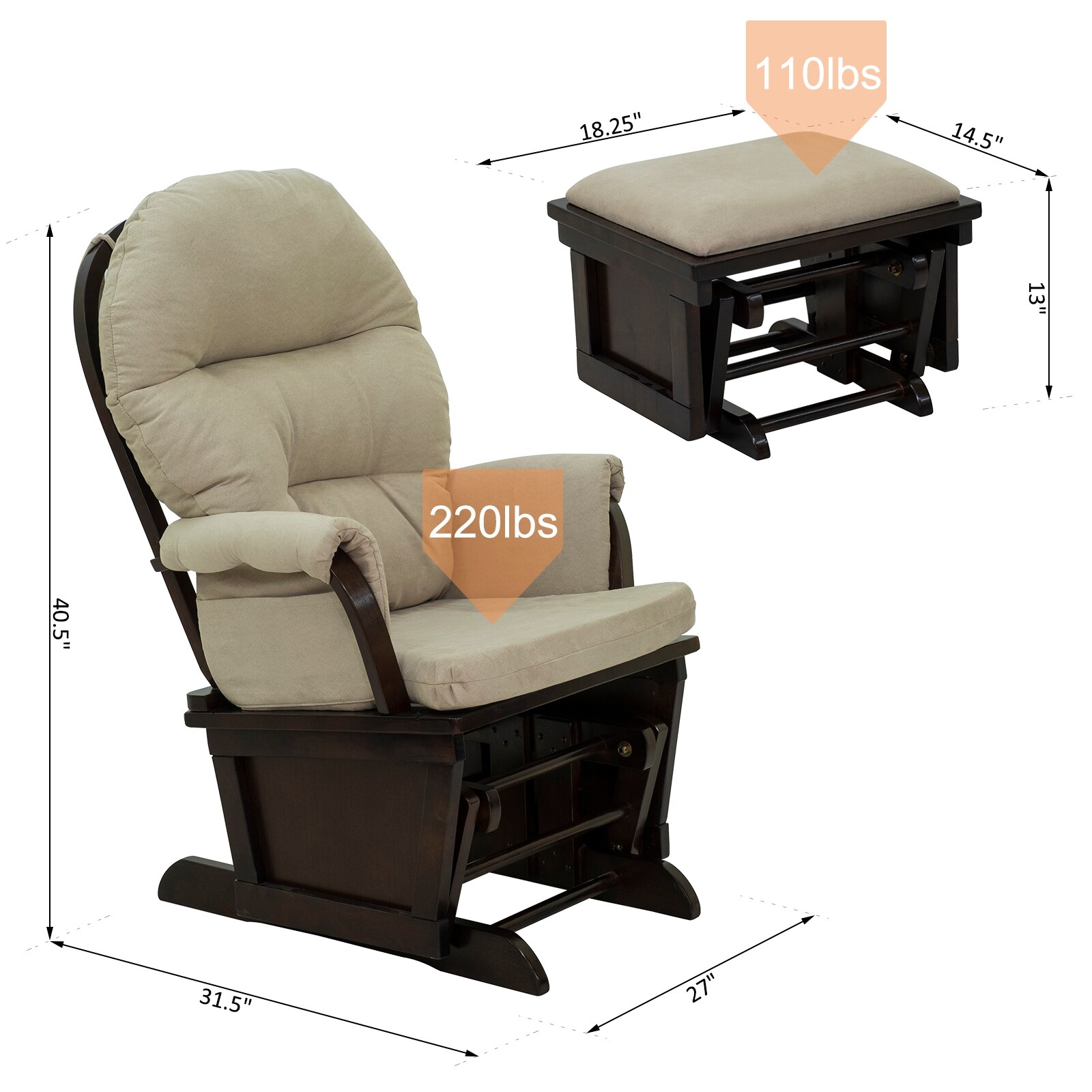 Slider glider chair outlet