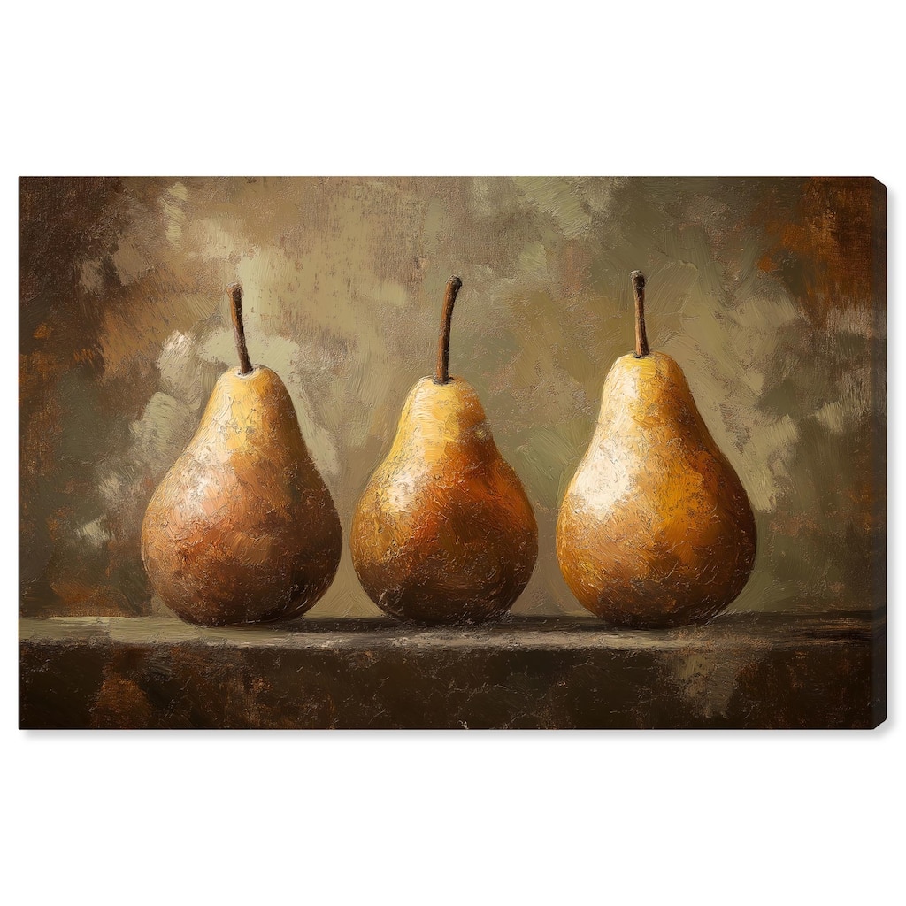 Pear Trio Canvas by Art Remedy, Gallery Wrapped