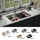 preview thumbnail 7 of 14, Karran QUWS-880 Undermount 32-1/2 in. Double Equal 50/50 Bowl Workstation Kitchen Sink