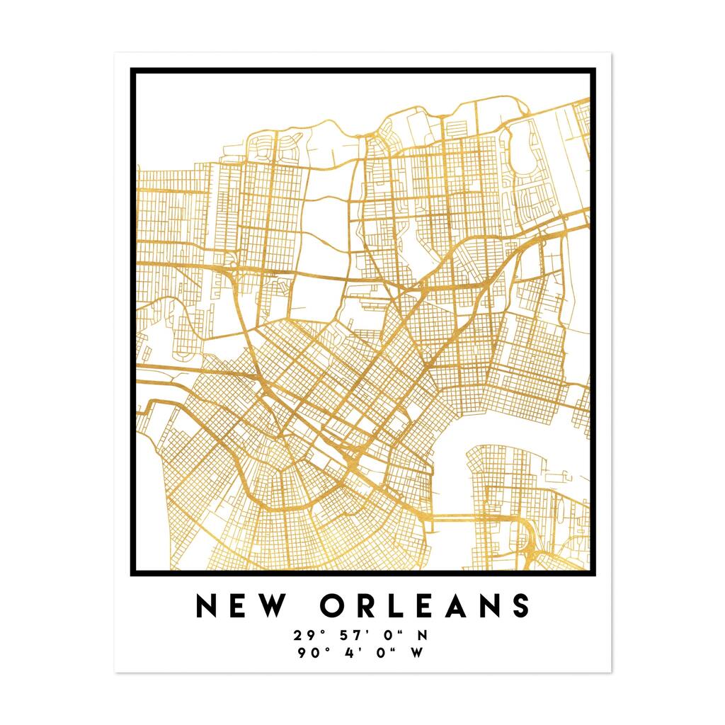 New Orleans Louisiana New Orleans Street Map Maps Art Print/Poster