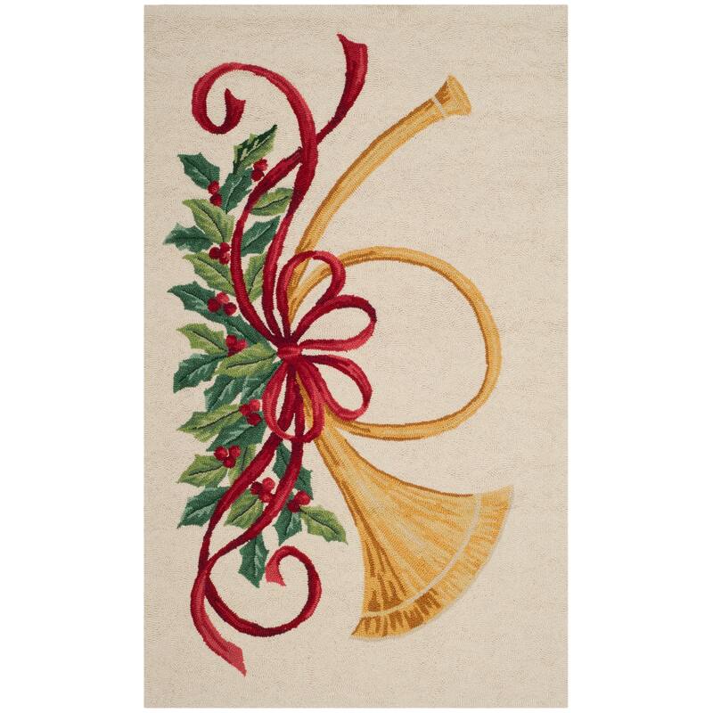 SAFAVIEH Holiday Hand-hooked Vintage Poster Mireia Wool Rug - 2'6" x 4' - Assorted