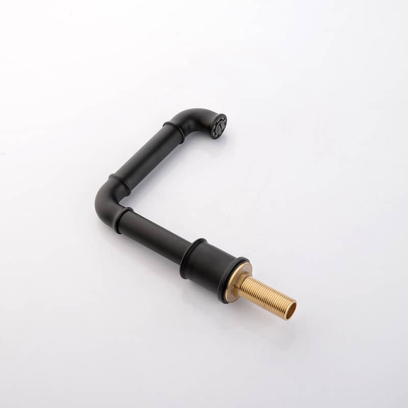 6.49"H Solid Brass Industrial Style Widespread 2-Handle Bathroom Faucet