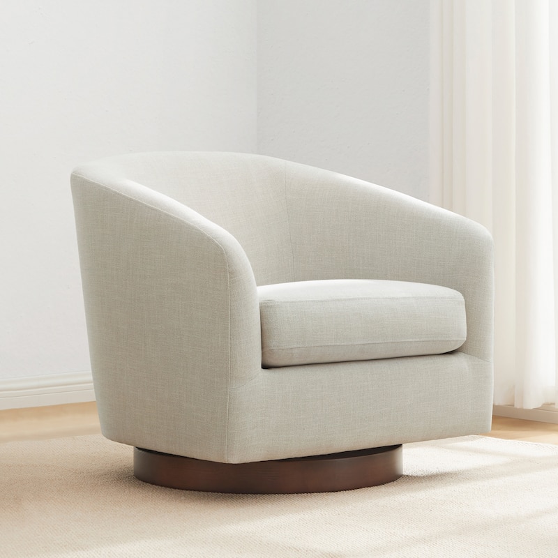 Spruce & Spring Liam Swivel Accent Chair - Single - Linen-Fabric