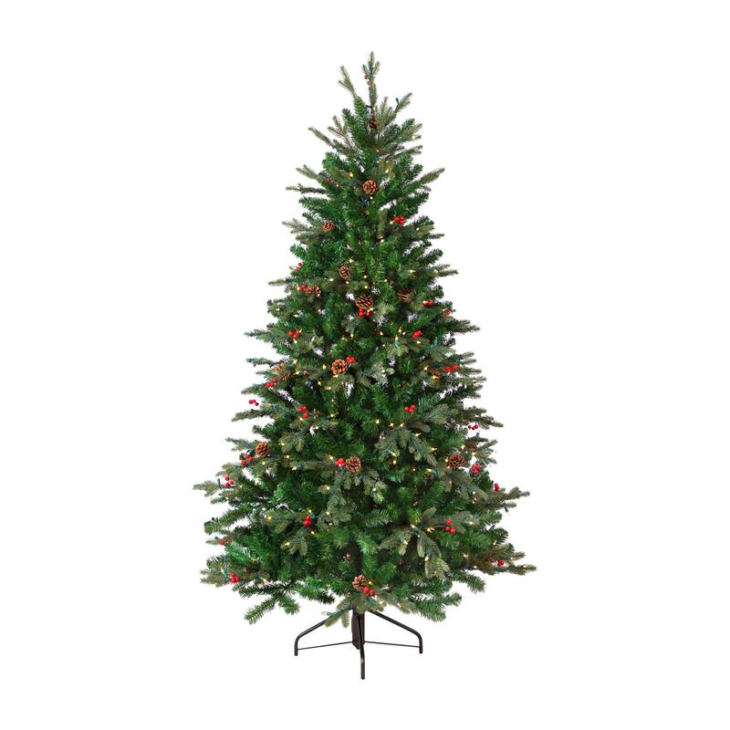 Real Touch™️Pre-Lit Mixed Noble Spruce Artificial Christmas Tree - 6.5' - Clear