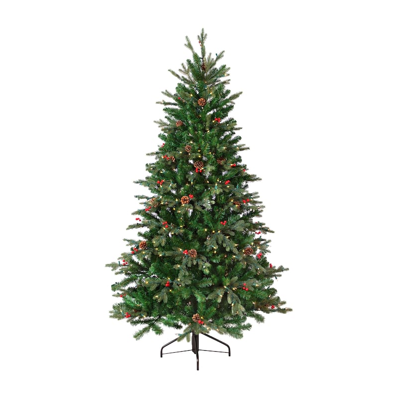 Real Touch™️Pre-Lit Mixed Noble Spruce Artificial Christmas Tree - 7.5' - Clear