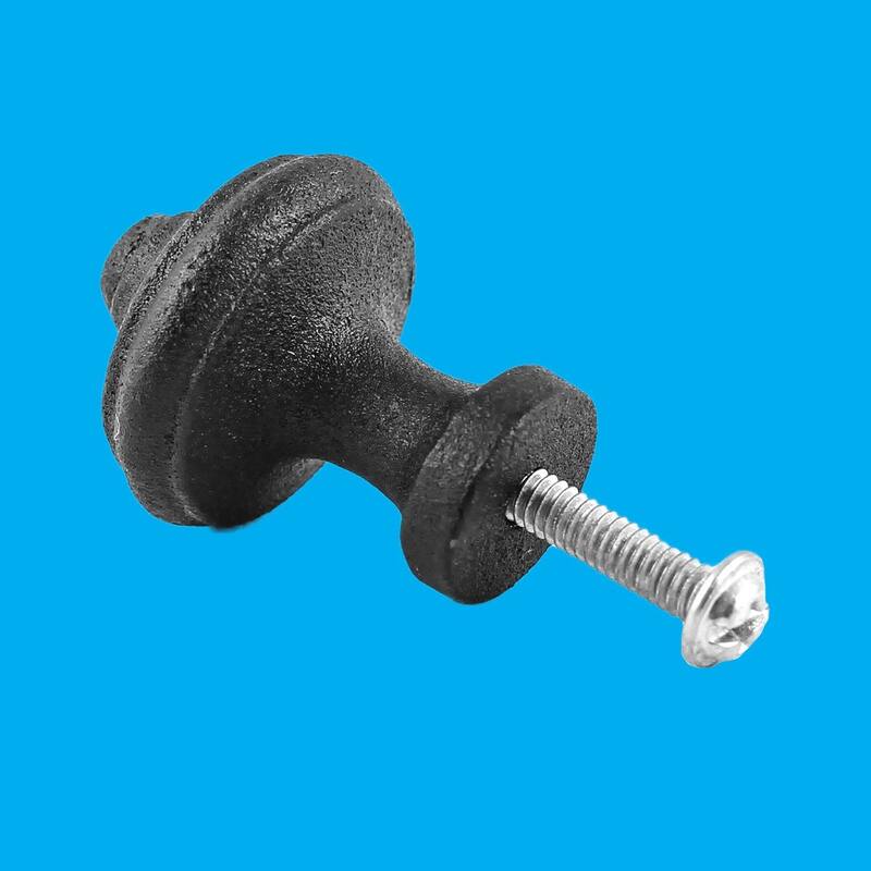 Black Wrought Iron Cabinet Knob 1" Diameter 1 3/8" projection, Screw Included Renovators Supply