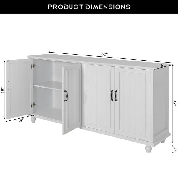 dimension image slide 2 of 3, Kitchen Sideboard Coffee Bar Cabinet Accent Storage Cabinet