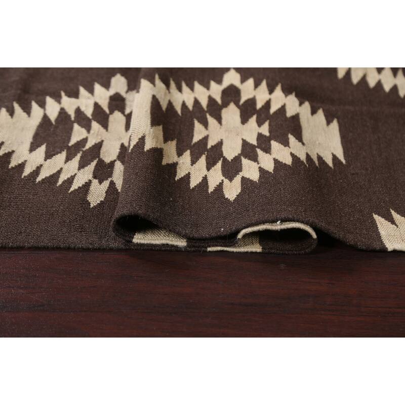 Natural Dye Kilim Tribal Geometric Oriental Wool Area Rug Hand-woven - 4'6" x 6'8"