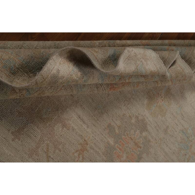 Vegetable Dye Transitional Oushak Turkish Rug Hand-Knotted Wool Carpet - 7'10" x 10'0"