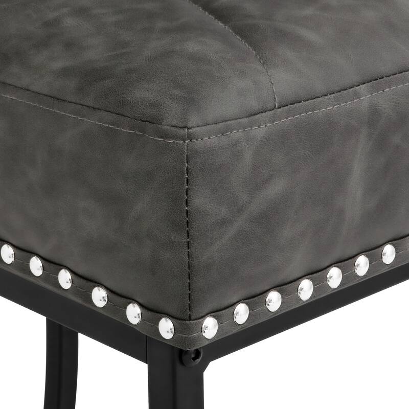 Modern 26.in Armless Barstool Metal Frame Low Back Counter Height Upholstered Bar Stool