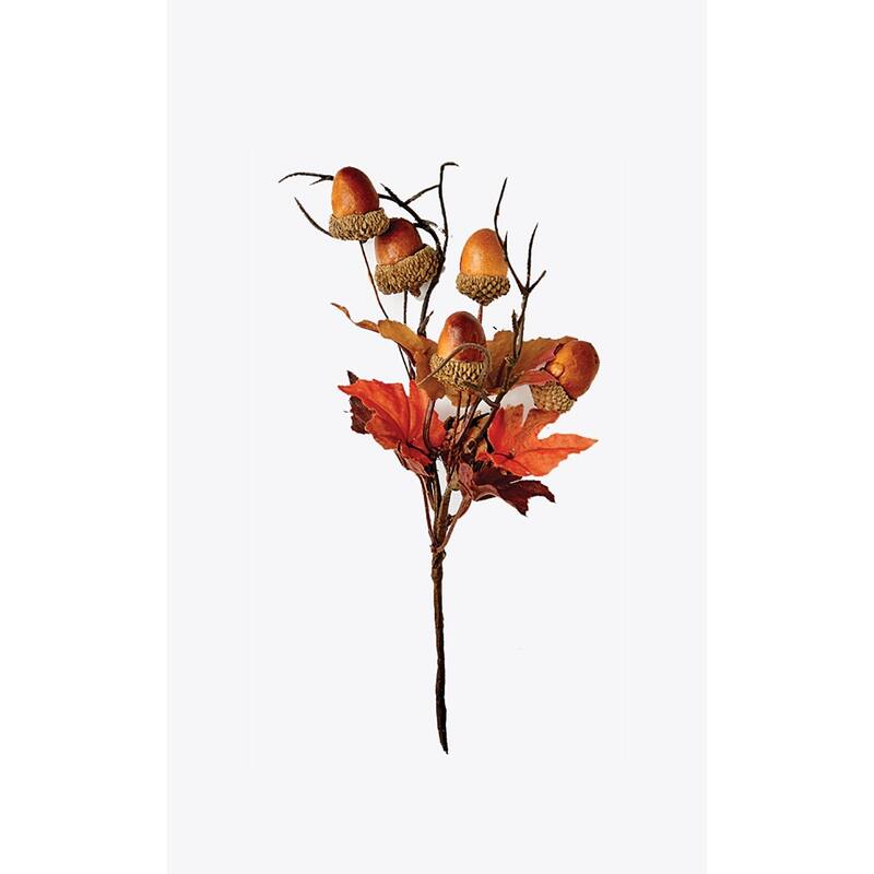 8" Fall Maple Leaves & Acorn Pick, Set of 12