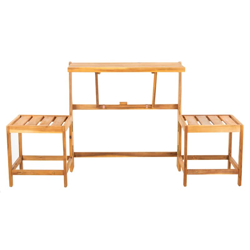 SAFAVIEH Outdoor Amina Transformer Bench - 63Wx20Dx32H
