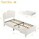 preview thumbnail 10 of 13, Twin Upholstered Smart LED Bed Frame with Adjustable Hills Headboard, Storage Drawer (White with Drawer)
