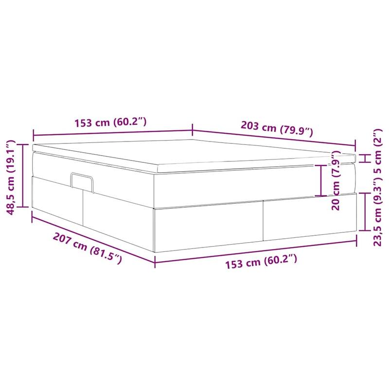vidaXL Storage Bed with Mattress in Faux Leather