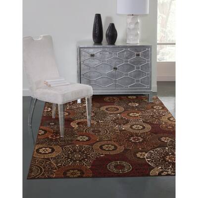 Rust/Brown/Ivory Area Rug 8x10 - 8' x 10'