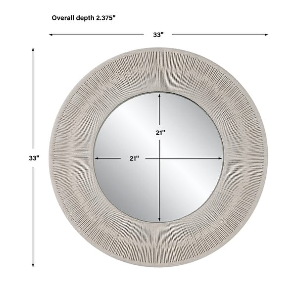 Uttermost Sailor's Knot White Small Round Mirror - 33"W x 33"H x 2.375"D