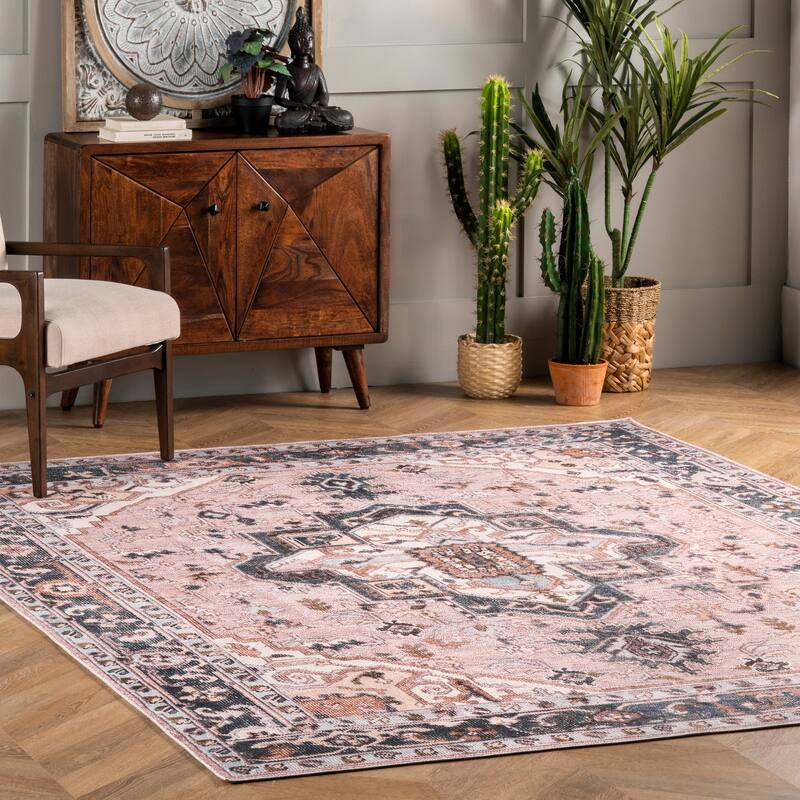 Nuloom Zendaya SplashGuard Machine Washable Area Rug - 4' x 6' - Blue