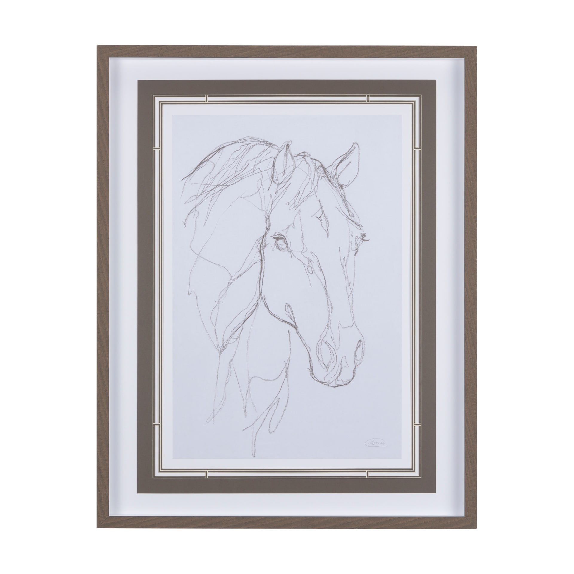 Mercana Thoroughbred III by Mercana Studio a Hand Embellished Textured Framed Art Print Matted under Glass