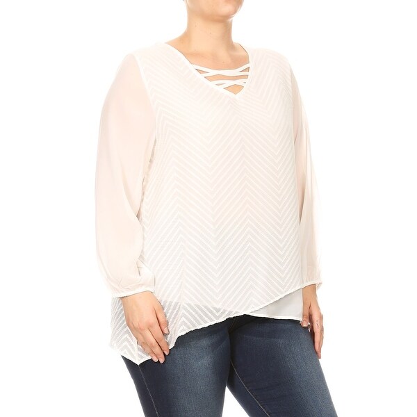 plus size white tunic blouse