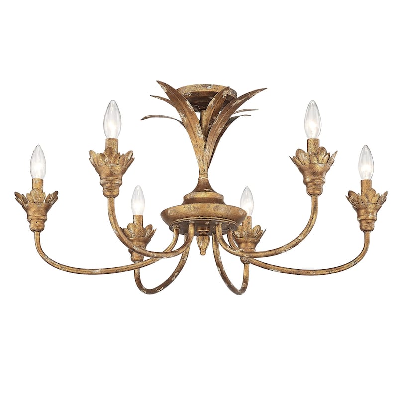 Golden Lighting 0846-6SF Lillianne 6 Light 29" Wide Semi-Flush Ceiling