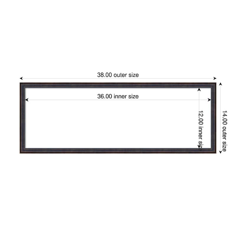 Amanti Art Dark Bronze Scoop Framed Dry Erase Magnetic Board - 38 x 14 in