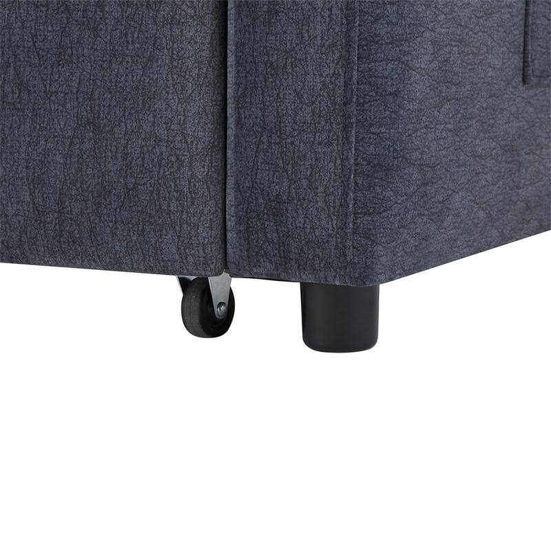 Convertible Sofa Bed with 3 USB Ports, 2 Side Pockets,2 Cup Holders