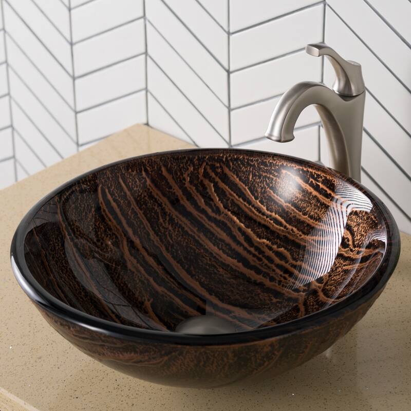 Kraus 17" Gaia Glass Vessel Bathroom Sink Only