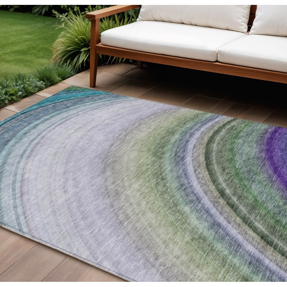 HomeRoots Abstract Transitional Rectangle Outdoor Rug