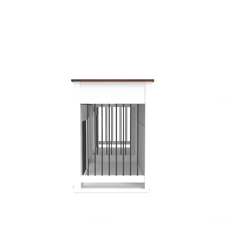 63"Large Dog Crate for Double Dog,Wooden Dog Kennel with 2 Drawers,Divider and Sliding Door,Water Resistant Indoor Pets