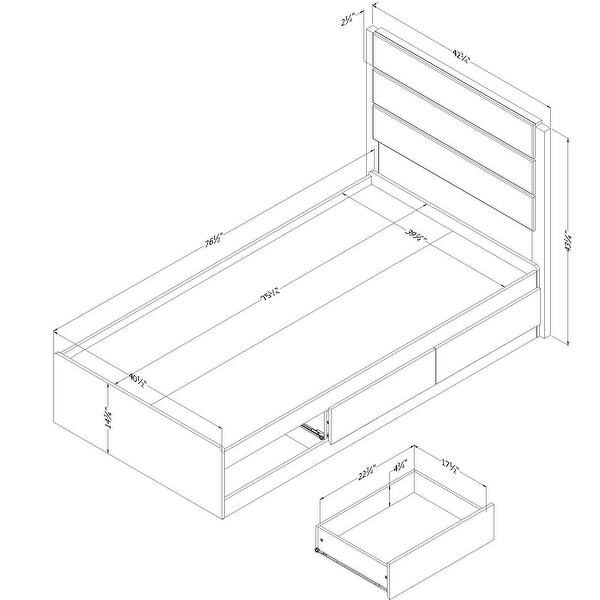 South Shore Arlen Mates Bed and Headboard Set
