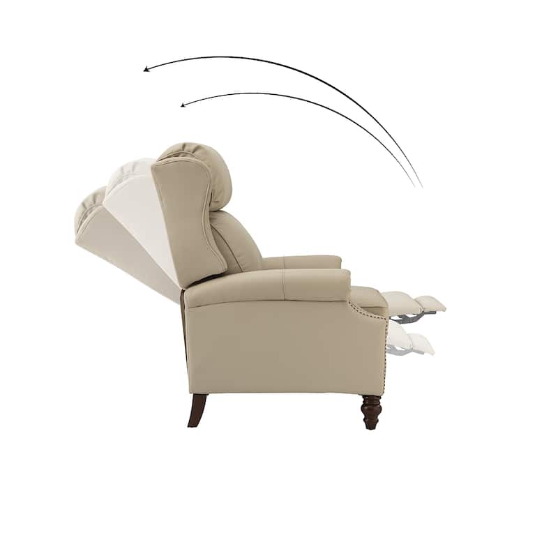 Noemon Genuine Leather Recliner with Nailhead Trims by HULALA HOME (Set of 2)