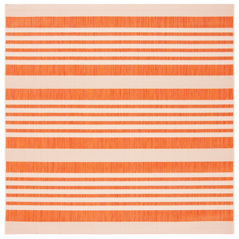 SAFAVIEH Courtyard Orsi Indoor/ Outdoor Waterproof Area Rug - 5'3" Square - Terracotta/Beige