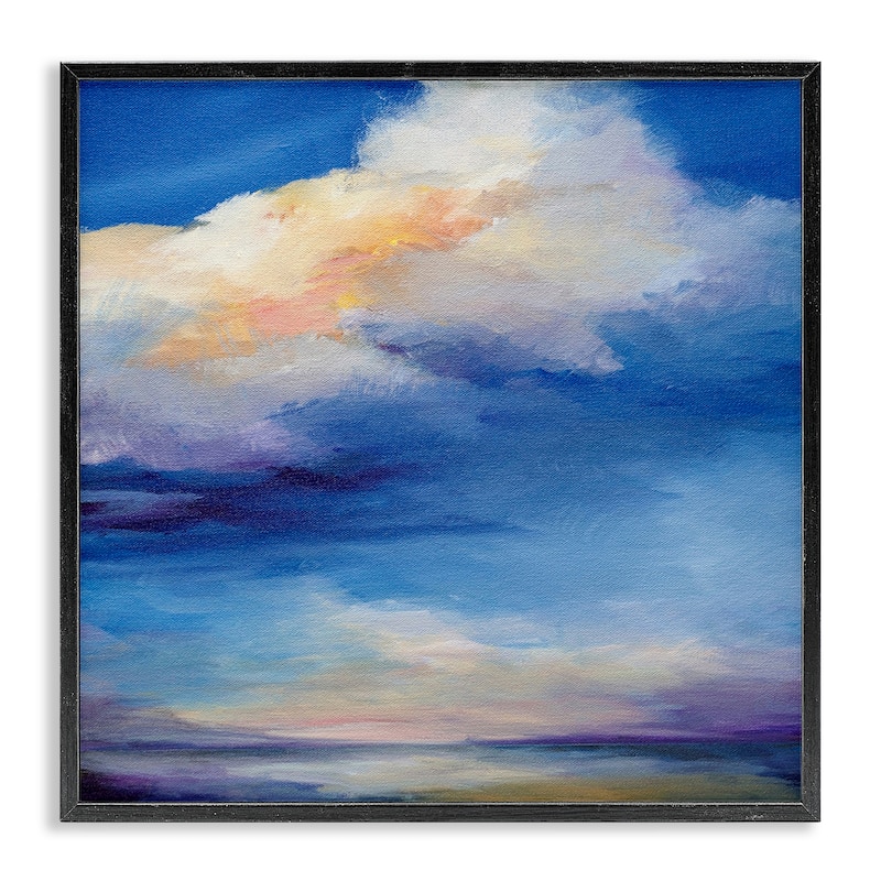 Stupell Pastel Clouds in Vivid Sky Framed Giclee Art Design By Karen Hale - 17 x 17 - Black