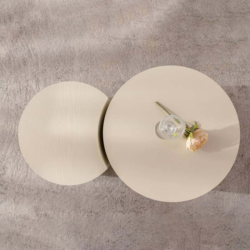 Handcrafted Round Olive-Shaped Wooden Coffee Table - Sturdy Pedestal for Living Room