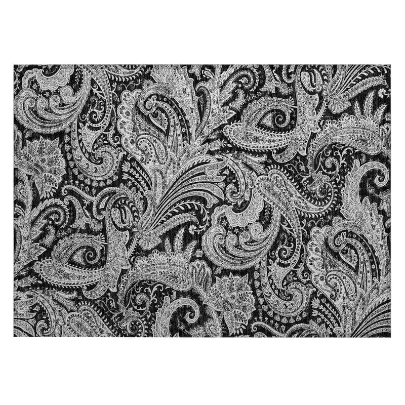 Machine Washable Indoor/ Outdoor Chantille Traditional Paisley Rug