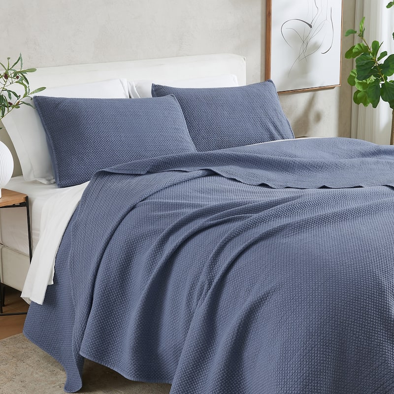 Linery & Co. Soft Stonewashed Stitched Lightweight Quilt Set
