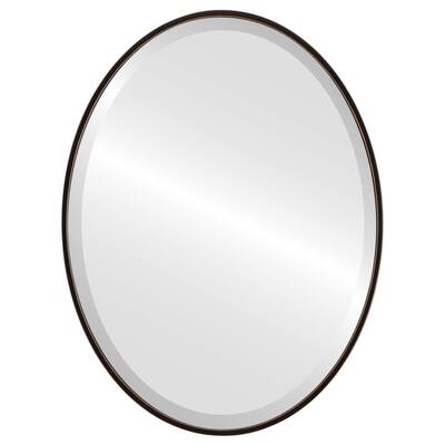 Singapore Framed Oval Mirror - Rubbed Black