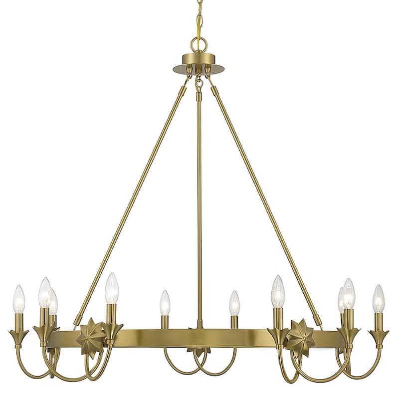Savoy House 1-2208-10 Sullivan 10 Light 40" Wide Taper Candle Style - Warm Brass