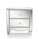 preview thumbnail 2 of 5, Allen Glam Silver Wood 2-Drawer Nightstand with USB Port by Silver Orchid