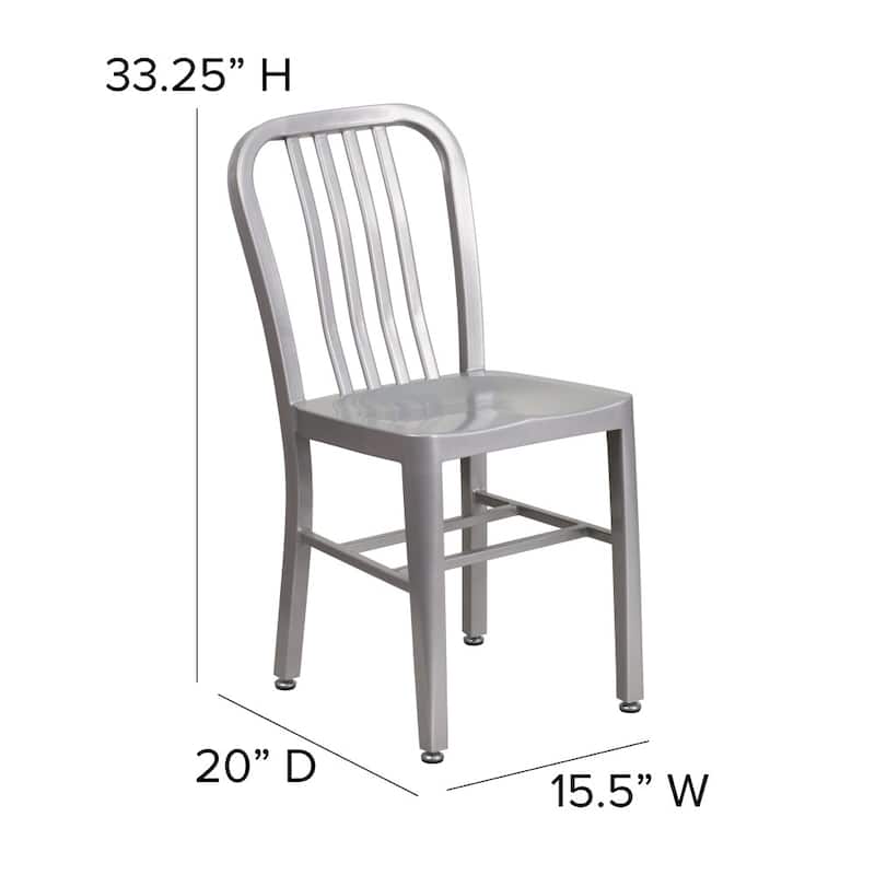 Metal Indoor-Outdoor Chair - 15.5"W x 20"D x 33.25"H