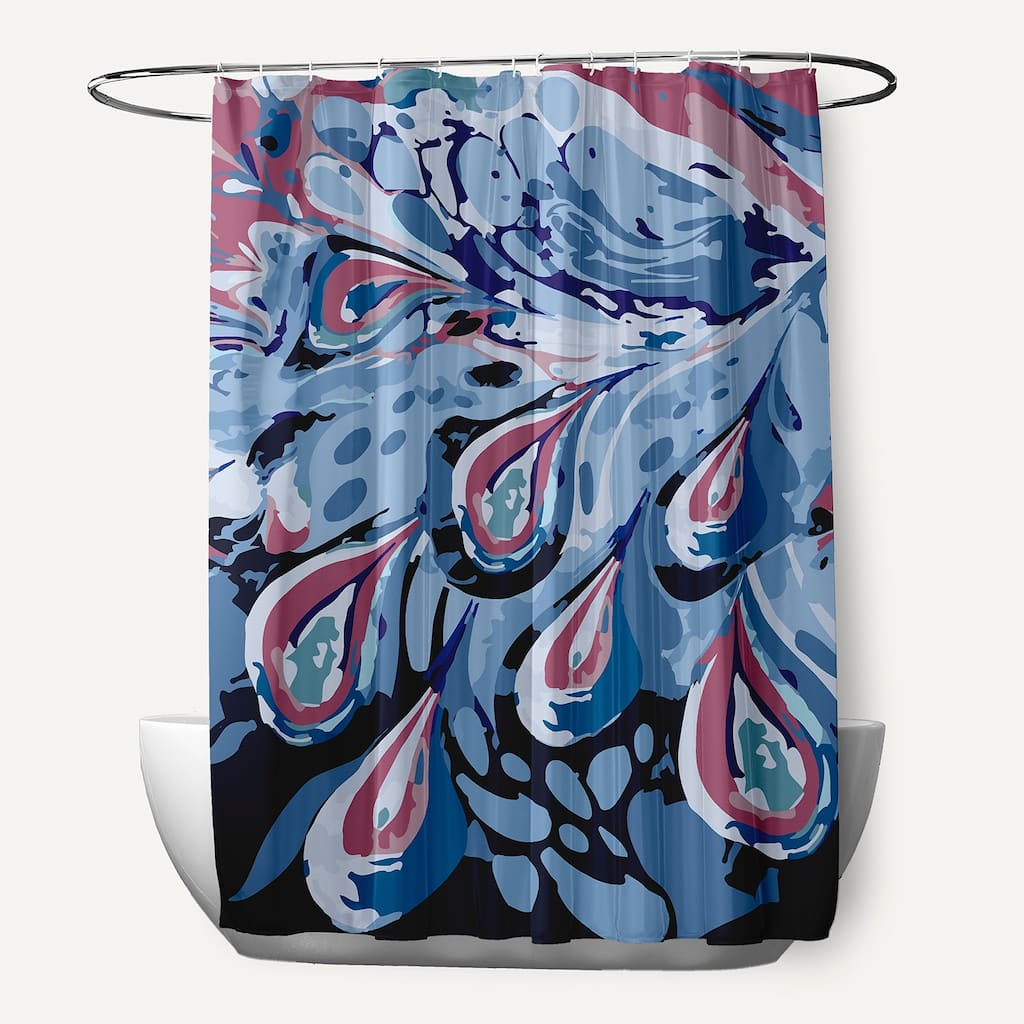 71 x 74-inch Boho Splash Geometric Print Shower Curtain