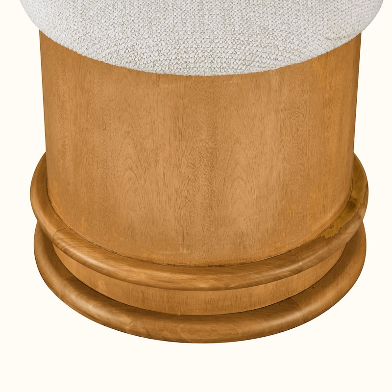 NADAAL STUDIOS Breyson Storage Stool, Mushroom-Inspired Silhouette, Solid Birch Base, Olive