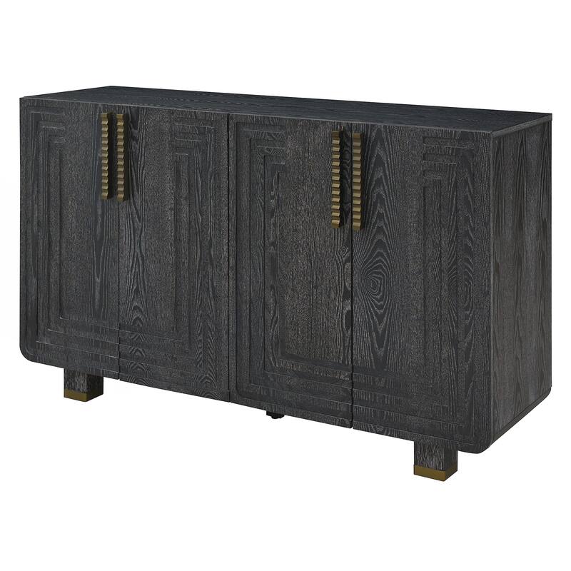 4-Door Vintage Fluted Sideboard Cabinet