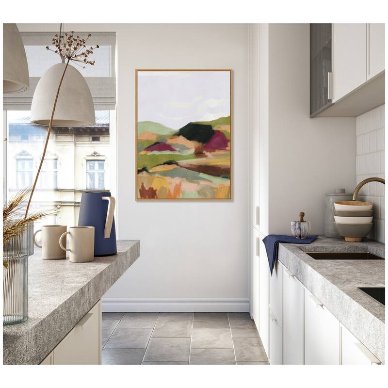 Kate and Laurel Sylvie Dreamy Landscape Framed Canvas by Nikita Jariwala