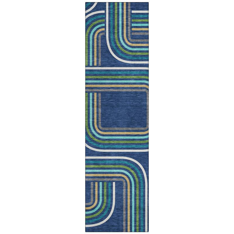 Machine Washable Indoor/ Outdoor Modern Leawood Chantille Rug