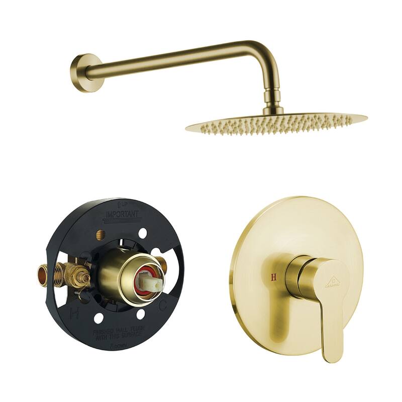 1-Spray Patterns with 1.8 GPM 10 in. Wall Mount Round Fixed Shower Head - 10 inch