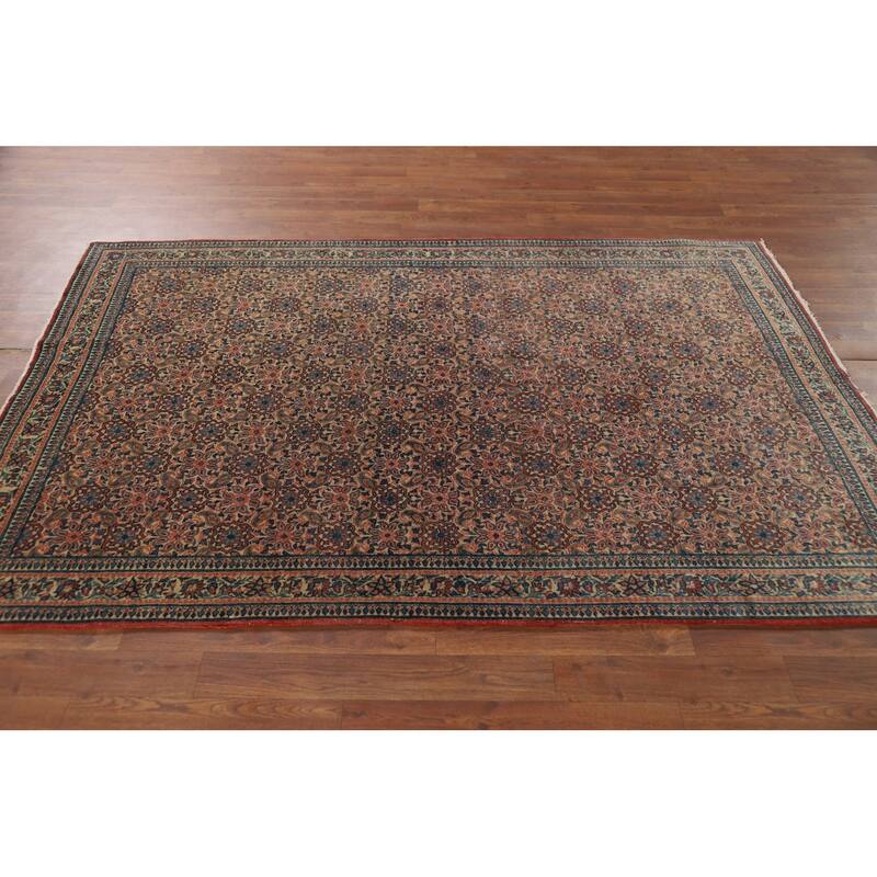 Floral Qum Foyer Rug Handmade Wool Carpet - 4'5" x 6'4"