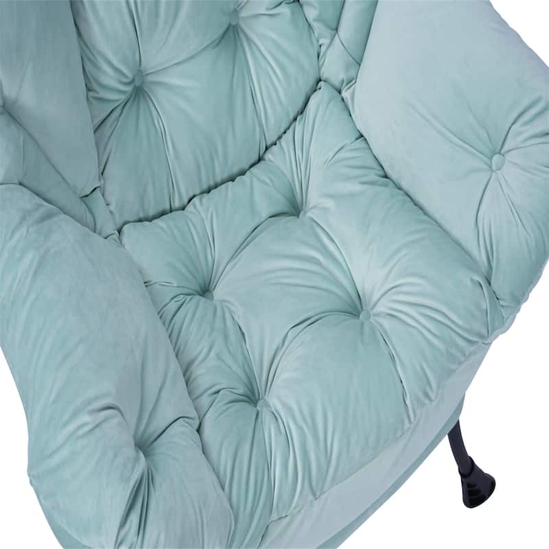 Tufted Accent Chair with Ottoman Cushion Chair Wingback Chair, Upholstered Chairs Lounge Chair with Armrests Side Pocket