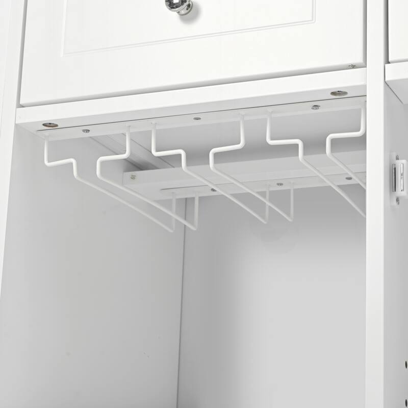 Kitchen Island with Power Outlet,Kitchen Storage Island with Drop Leaf and Rubber Wood,Open Storage and Wine Rack