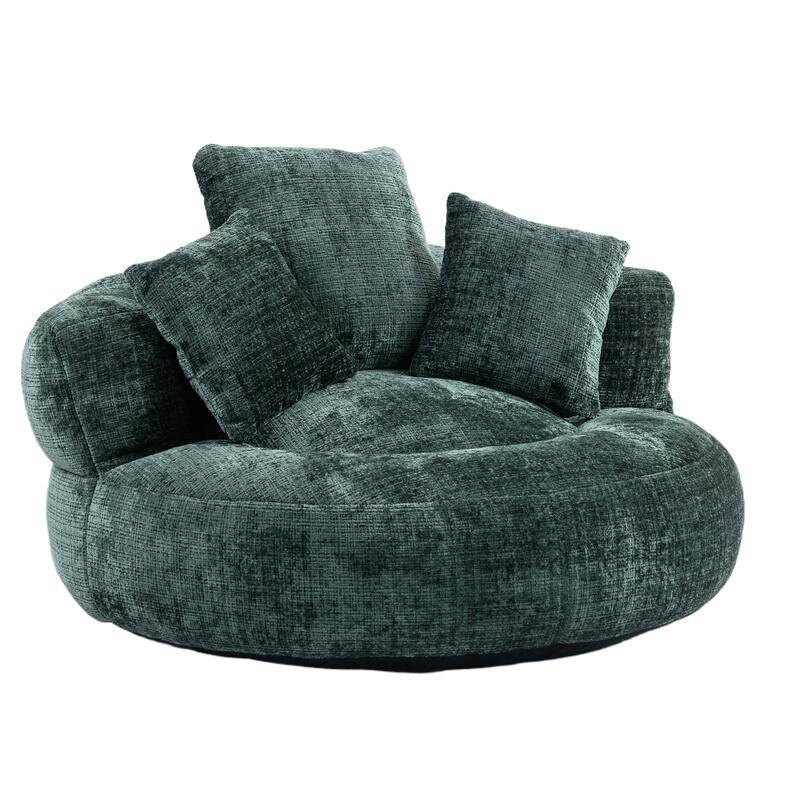 Chenille Lazy Sofa with Pillows